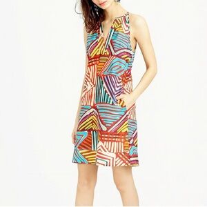 J.Crew I Geo Brushstroke Sun Dress tribal print size  XS